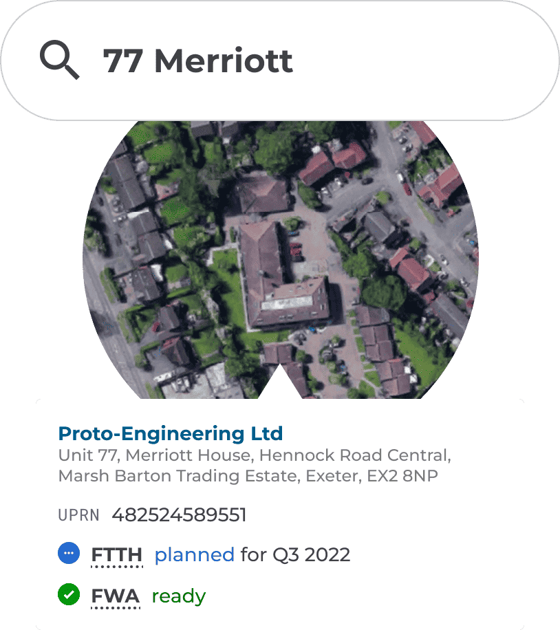 SwitchedOn Fibre's address validation screen